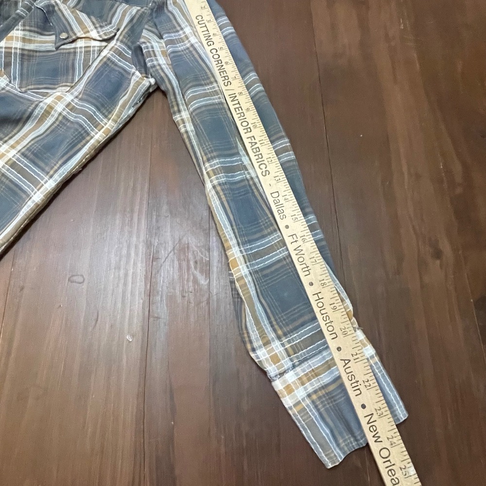 Vintage H Bar C California Ranchwear Western Pearl Snap Plaid Shirt Thrashed - Picture 12 of 12